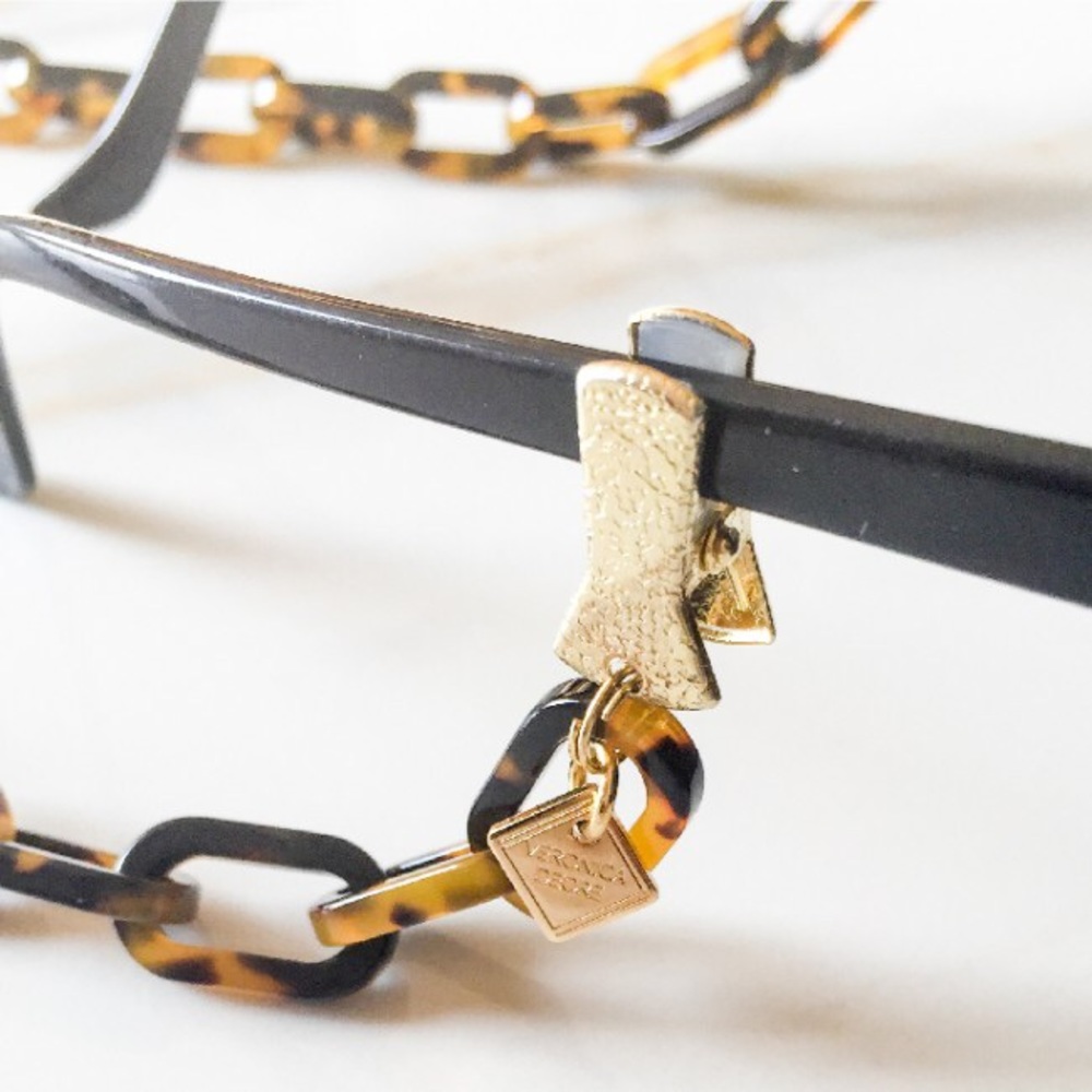 Brown Tortoise Shell Sunglasses Chain - Picture 2 of 4